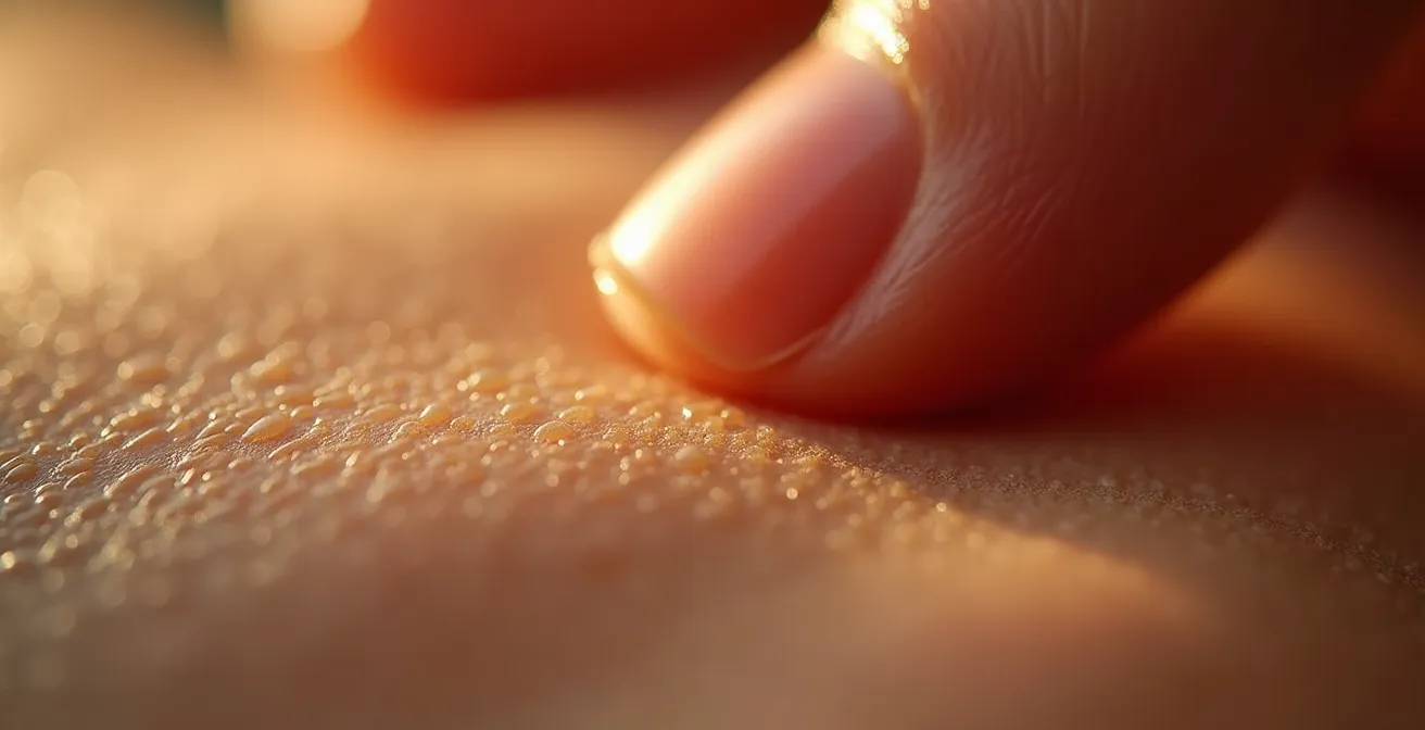 Gros plan macro sur des mains en contact thérapeutique montrant la texture de la peau et la douceur du geste